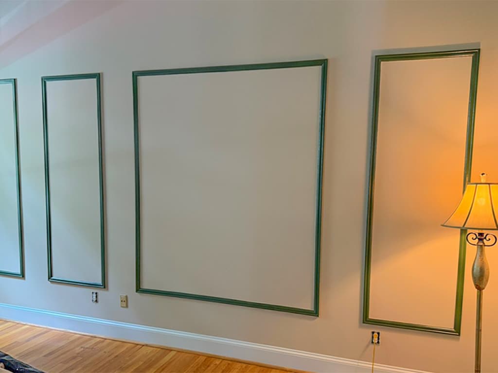 Interior wall and trim detail after repainting