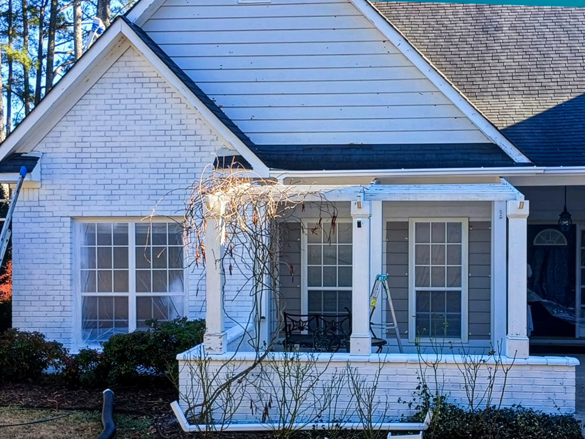 Exterior brick and trim after ProFound Painting refreshed the home